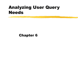 Analyzing User Query Needs