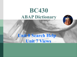 ABAP Dictionary II