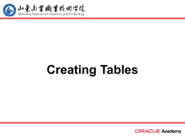 Creating Tables