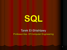Lecture: SQL1