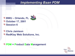 Implementing Baan Product Data Manager (PDM)