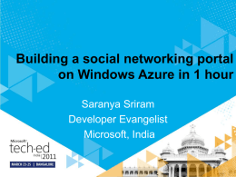 Building a social networking portal on Windows Azure in