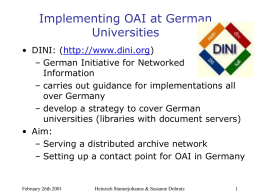 Distributed Archive Networks in the Open Archives Initiative