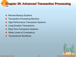 Chapter 20: Advanced Transaction Processing
