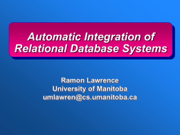 Automatic Integration of Relational Database Systems