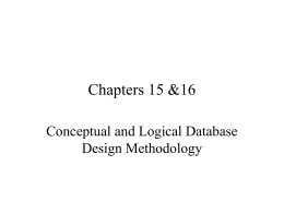 Conceptual and Logical Database Design
