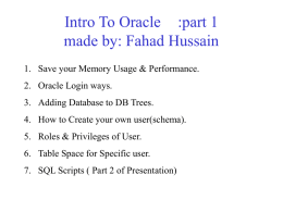 Intro To Oracle