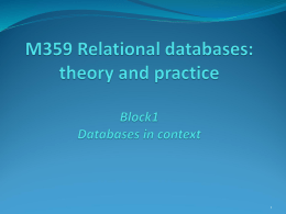 M359 Relational databases: theory and practice