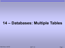 Database Tables - Mark Dixon`s web site