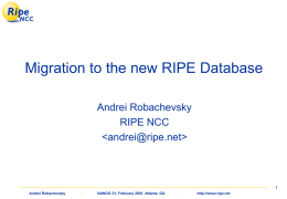 New Version of the RIPE Database