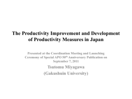 Productivity Improvement and Productivity Measures in Japan