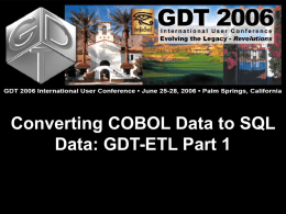 GDT ETL - the process
