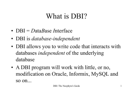 DBI: The Neophyte`s Guide