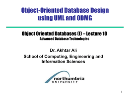 OODB_I Lecture 10 - Computing at Northumbria