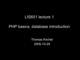 on PHP, introduction to database