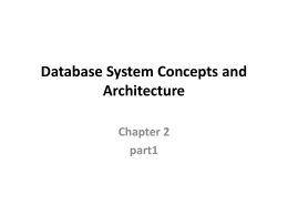 Database System Concepts and Architecture - Home