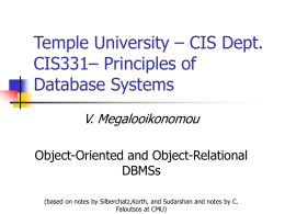 OO & OR DBMSs - Temple University