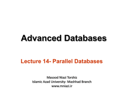 Lecture 14- Parallel Databases