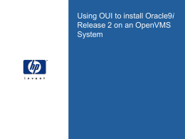 Using OUI to install Oracle9i release 2 on an OpenVMS system