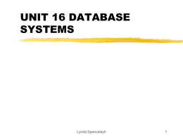 unit 16 database systems
