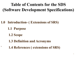 Software Design Specification (SDS)