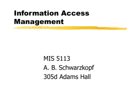 PowerPoint Presentation - Information Access Management
