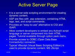Active Server Page and ODBC.