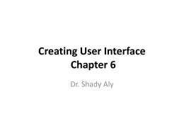 Creating User Interface part short
