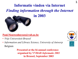 Finding information through Internet and the WWW