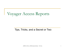 Voyager Access Reports