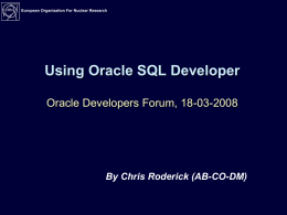 Using Oracle SQL Developer