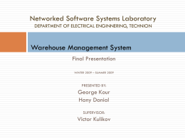 Final Presentationx - Networked Software Systems Laboratory