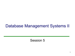 Database Management Systems II