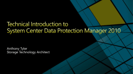BB12: Technical Introduction to System Center Data Protection