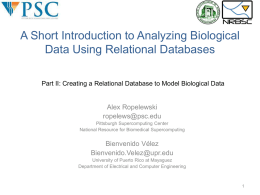 Part II: Creating a Relational Database to Model Biological Data