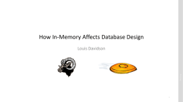How In-Memory Affects Database Design