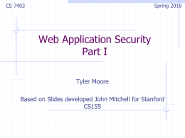 Web Application Security Part I