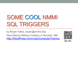 Some cool Triggers - New Mexico Military Institute