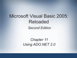 Chapter 11 - Databases in Visual Basic