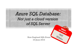 not just a cloud version of SQL Server – NESQL