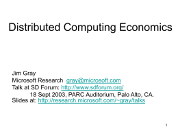 Distributed Computing Economics - Research