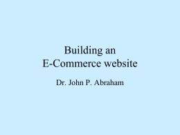 Building an E-Commerce website