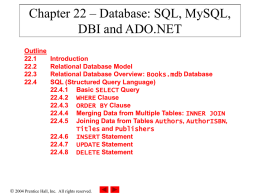 Database: SQL, MySQL, DBI and ADO.NET