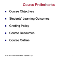 Course Objectives, Outcomes and Syllabus