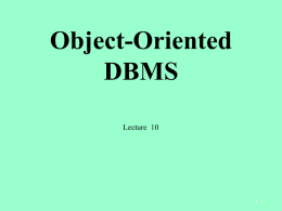 ADB-Lecture10-ObjectOrientedDBMS