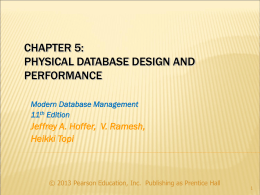 Physical Database Design and Performance
