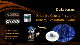 Databases - Course Introduction