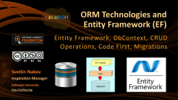 ORM Technologies and Entity Framework (EF)