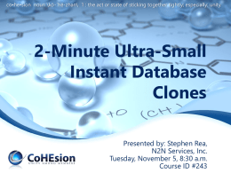 Two-Minute Ultra-Small Instant Database Clones