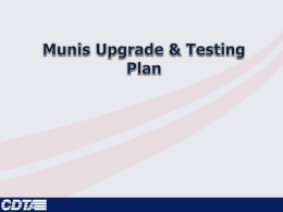 Munis Upgrade Planning - Managers